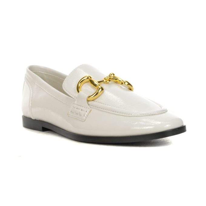 Jeffrey Campbell Velviteen White Crinkle Leather Loafers - Image 2