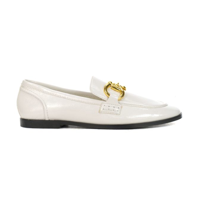 Jeffrey Campbell Velviteen White Crinkle Leather Loafers