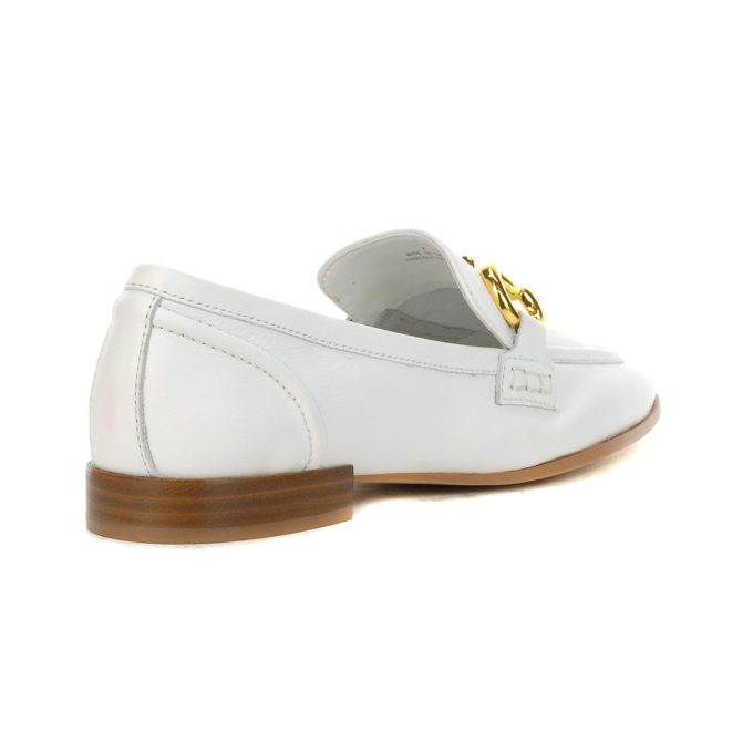 Jeffrey Campbell Velviteen White Stack/Gold Leather Loafers - Image 3