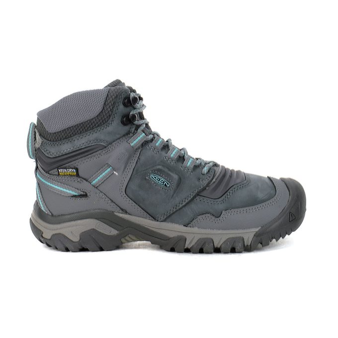 Keen Women's Ridge Flex Mid Steel Grey/Porcelain Waterproof Hiking Boots 1026085