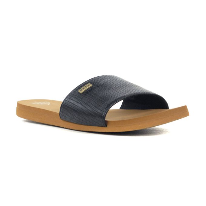 Reef Women's Bliss Nights Black/Tan Slides CJ0258 - Image 2