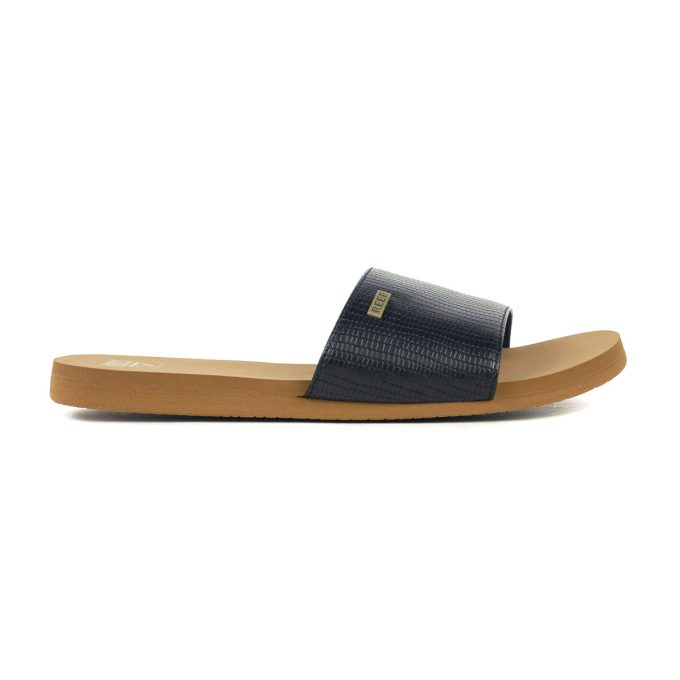 Reef Women's Bliss Nights Black/Tan Slides CJ0258