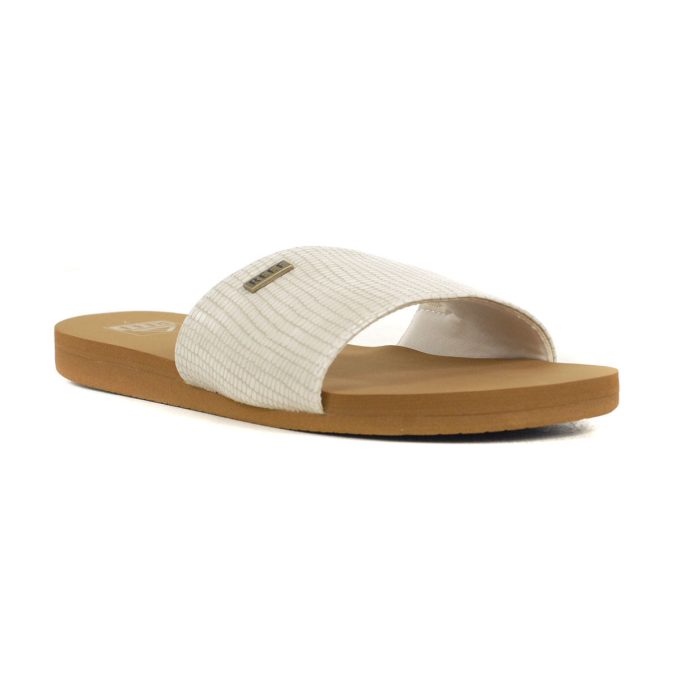 Reef Women's Bliss Nights White/Tan Slides CJ0256 - Image 2