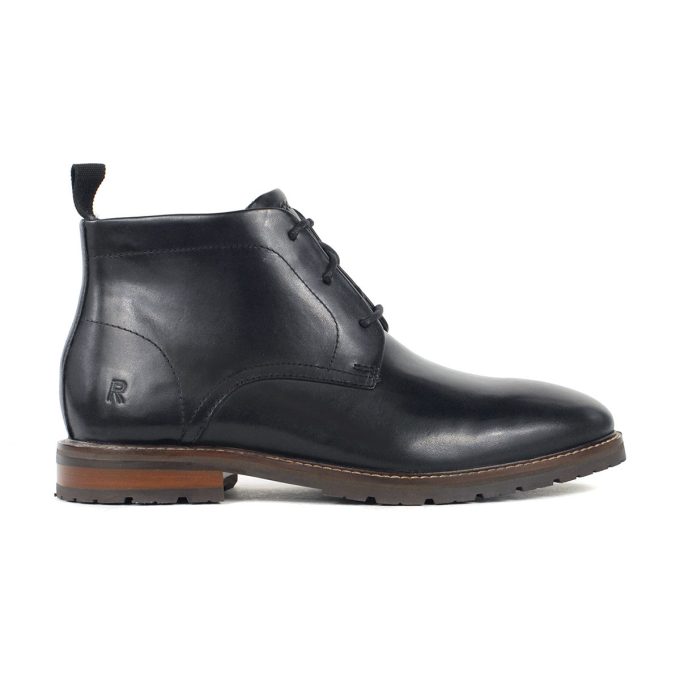 Rockport Men's Caspe Black Leather Laceup Boots