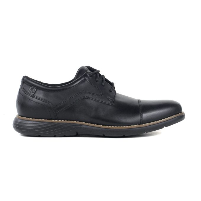 Rockport Men's Garrett Black Leather Cap Toe Oxfords CJ2960