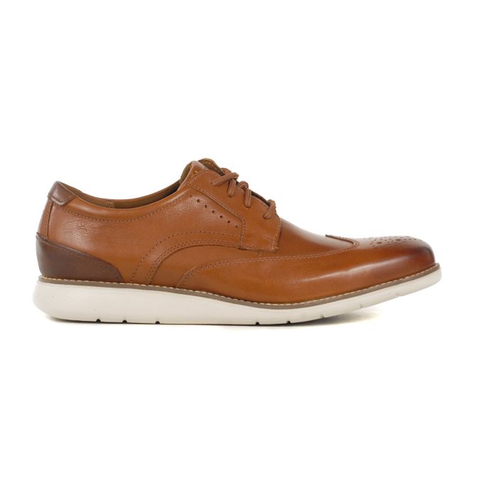 Rockport Men's Total Motion Craft Cognac Leather Wingtip Oxfords CJ1321