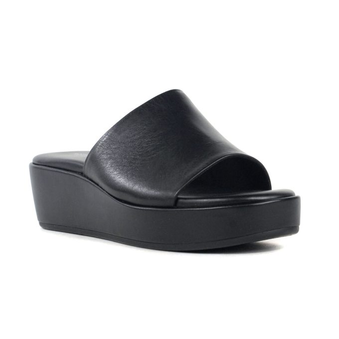 Rockport Women's Aubriella Black Leather Platform Slides CJ0767 - Image 2