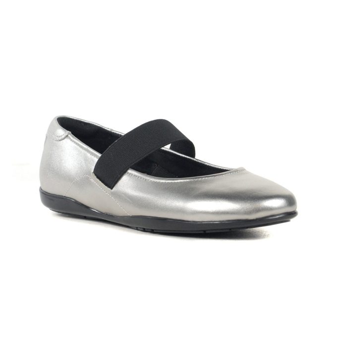 Rockport Women's Aver 2 Silver Leather Metallic Ballet Flats - Image 2