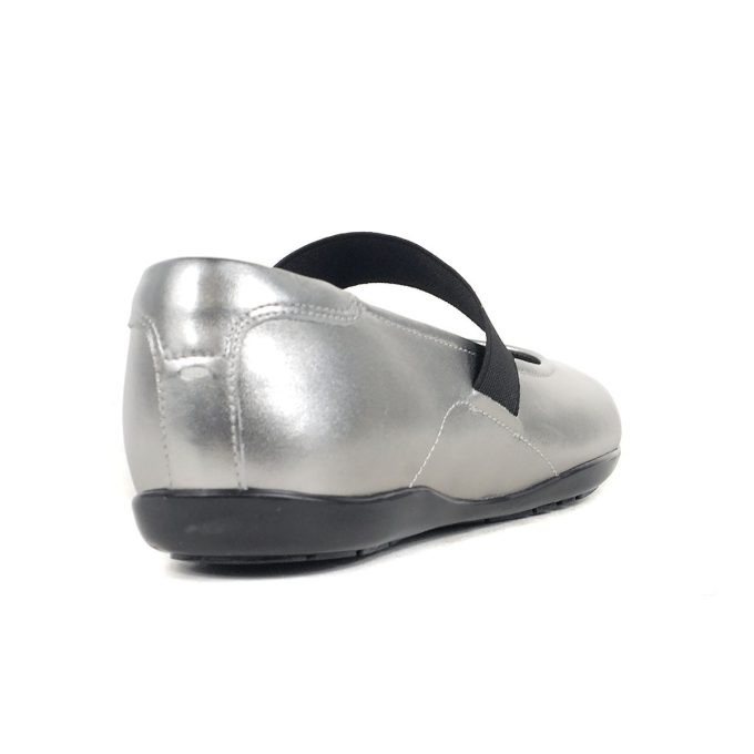 Rockport Women's Aver 2 Silver Leather Metallic Ballet Flats - Image 3