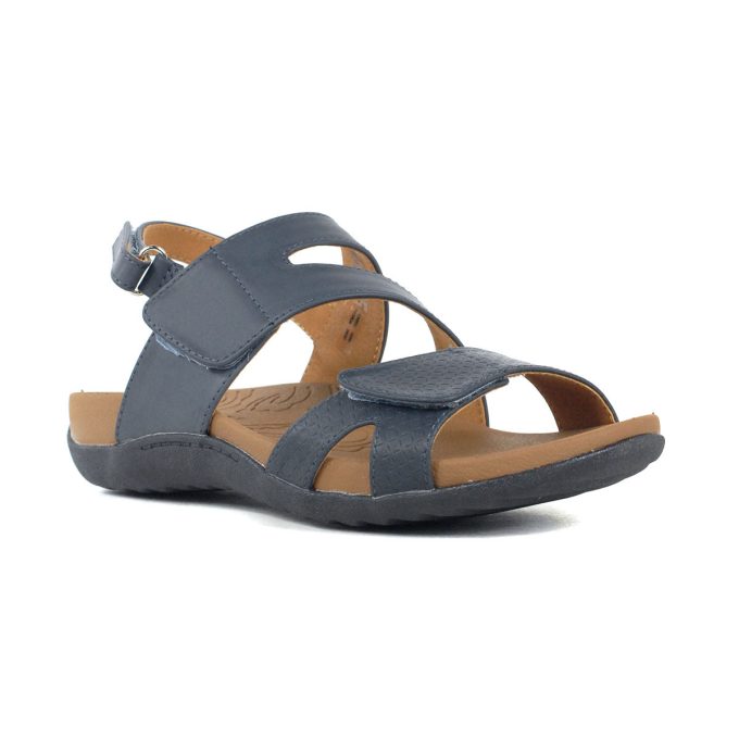 Rockport Women's Ridge Asym Velcro Blue Leather Sandals CI0364 - Image 2