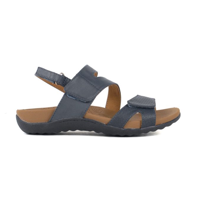 Rockport Women's Ridge Asym Velcro Blue Leather Sandals CI0364