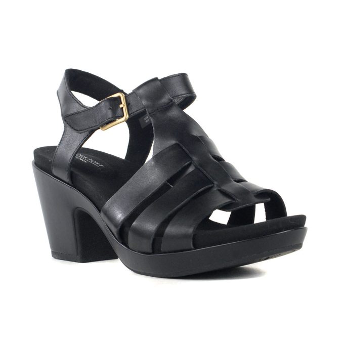 Rockport Women's Vivianne Woven Black Leather Sandals CJ0735 - Image 2