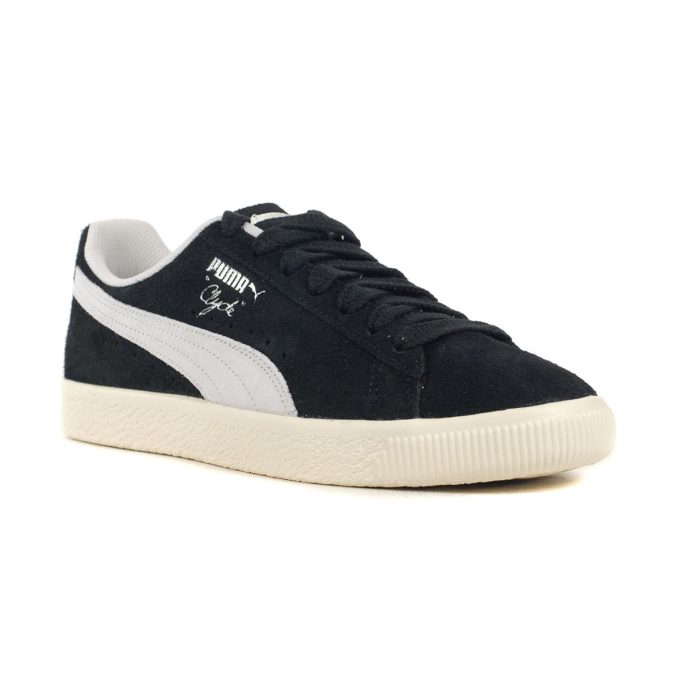 PUMA Men's Clyde Hairy Suede Black/Frosted Ivory Sneakers 39311502 - Image 2