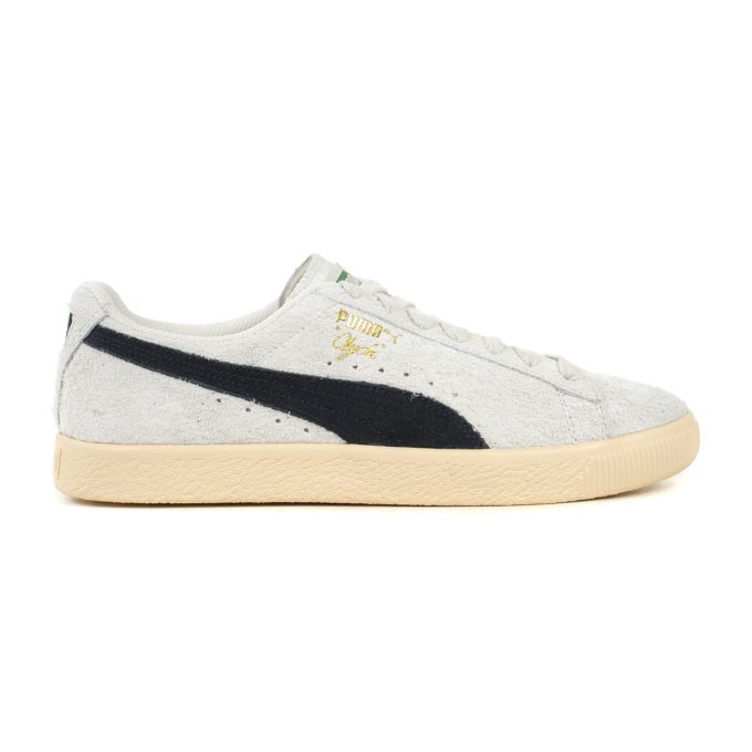 PUMA Men's Clyde Hairy Suede Grey/Cashew Sneakers 39311501