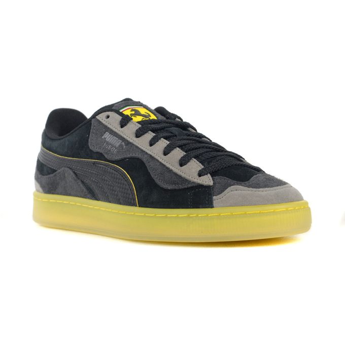 PUMA Men's Suede Trippy Scuderia Ferrari Black/Speed Yellow Sneakers 30849201 - Image 2