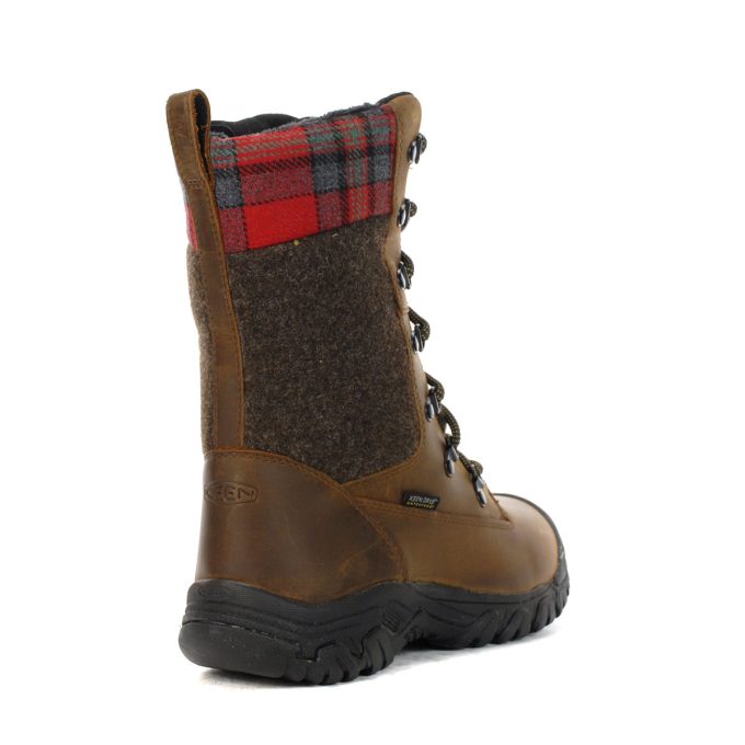 Keen Women's Greta Tall Brown/Red Plaid Waterproof Winter Boots 1026599 - Image 2