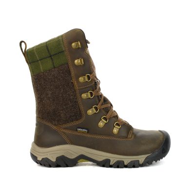 Keen Women's Greta Tall Dark Earth/Green Plaid Waterproof Winter Boots 1027720