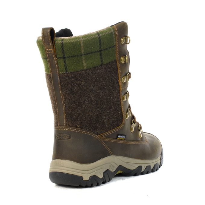 Keen Women's Greta Tall Dark Earth/Green Plaid Waterproof Winter Boots 1027720 - Image 3