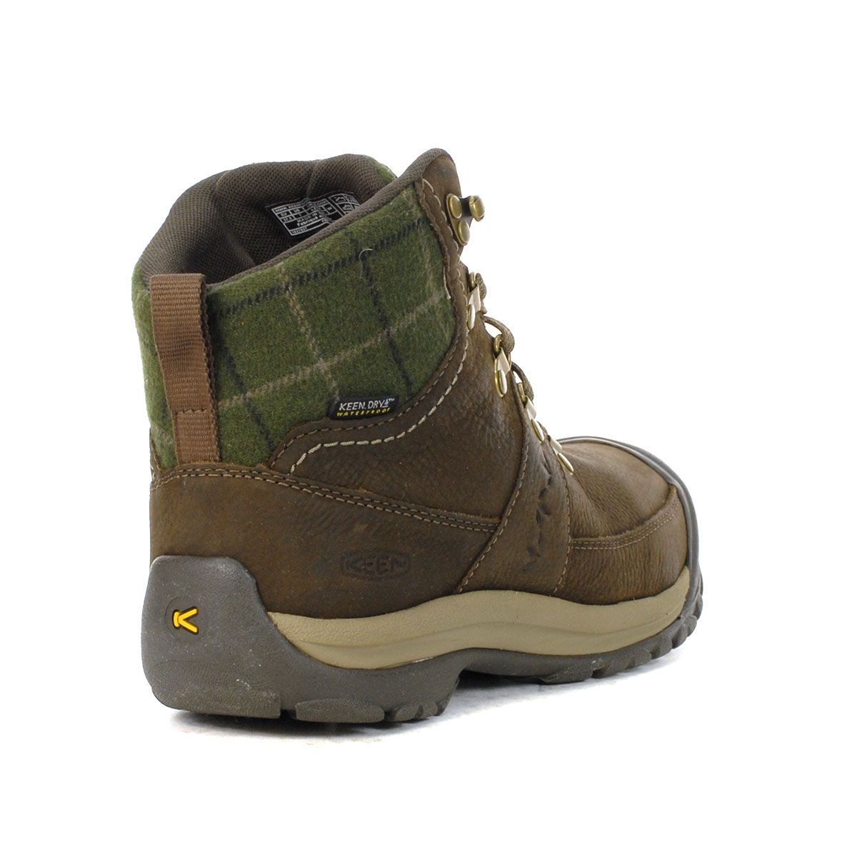 Keen Women's Kaci III Dark Earth/Green Plaid Waterproof Winter