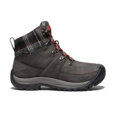 Keen Women's Kaci III Magnet/Black Plaid Waterproof Winter Boots 1026719