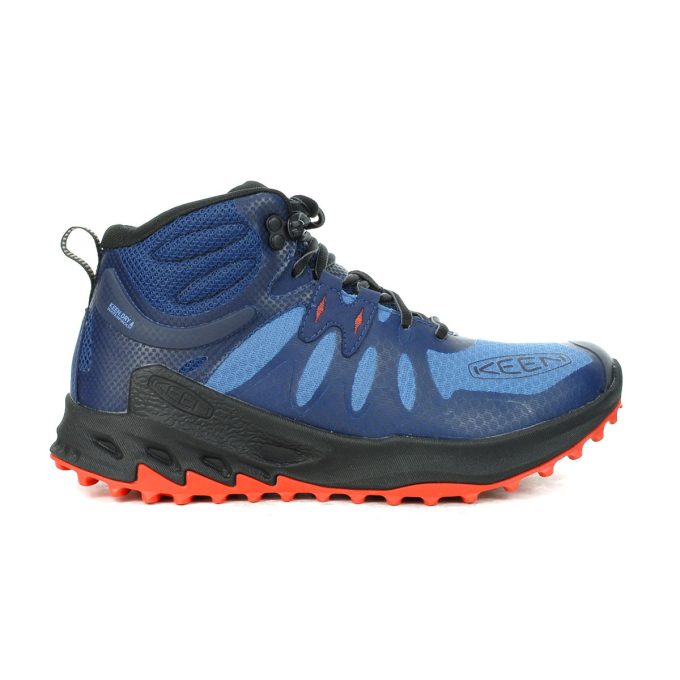 Keen Men's Zionic Mid Coronet Blue/Poppy Red Waterproof Hiking Boots 1029491
