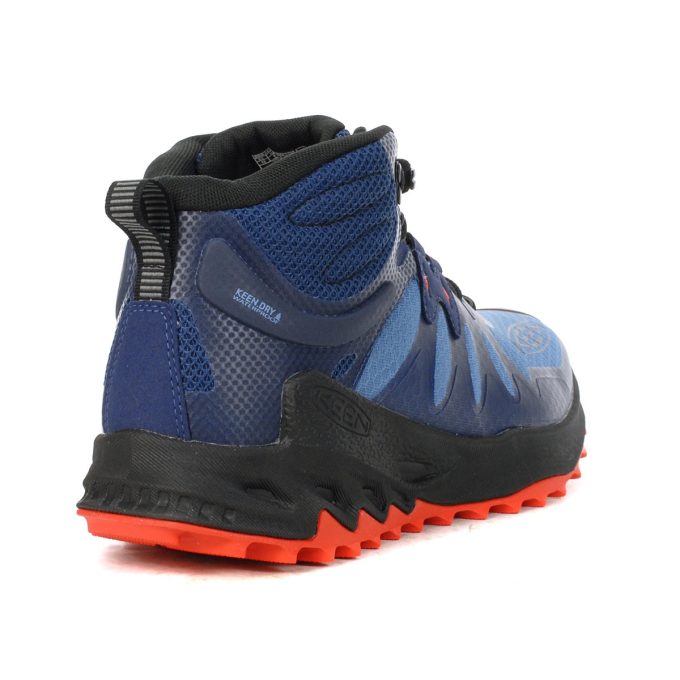 Keen Men's Zionic Mid Coronet Blue/Poppy Red Waterproof Hiking Boots 1029491 - Image 3