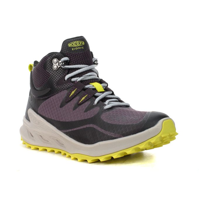 Keen Women's Zionic Mid Black Plum/Daiquiri Green Waterproof Hiking Boots 1029492 - Image 2