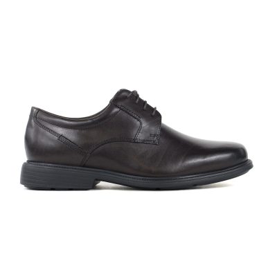 Rockport Men's Charles Road Dark Brown Leather Plain Toe Dress Shoes