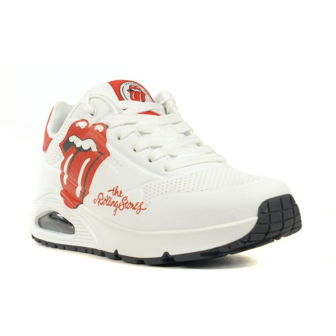 Skechers Men's Uno - Rolling Stones Single! White/Red Sneakers 183102.WRD - Image 2