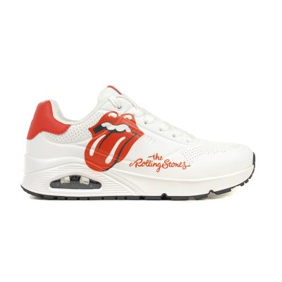 Skechers Men's Uno - Rolling Stones Single! White/Red Sneakers 183102.WRD