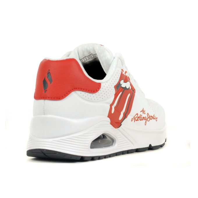 Skechers Men's Uno - Rolling Stones Single! White/Red Sneakers 183102.WRD - Image 3