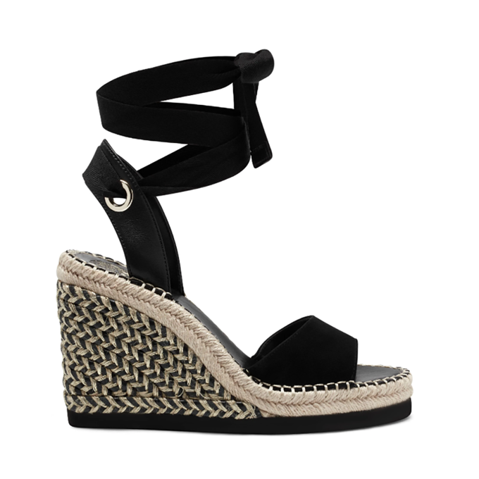 Vince Camuto Bendsen Black Suede Wedge Sandals
