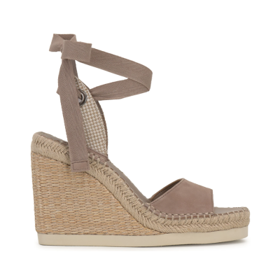 Vince Camuto Bendsen Truffle Taupe Suede Wedge Sandals