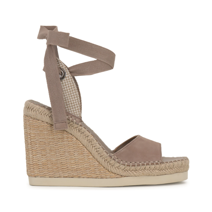 Vince Camuto Bendsen Truffle Taupe Suede Wedge Sandals