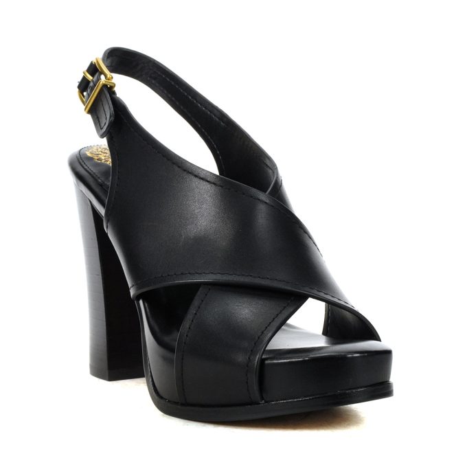 Vince Camuto Chlea Black Leather Heeled Sandals - Image 2