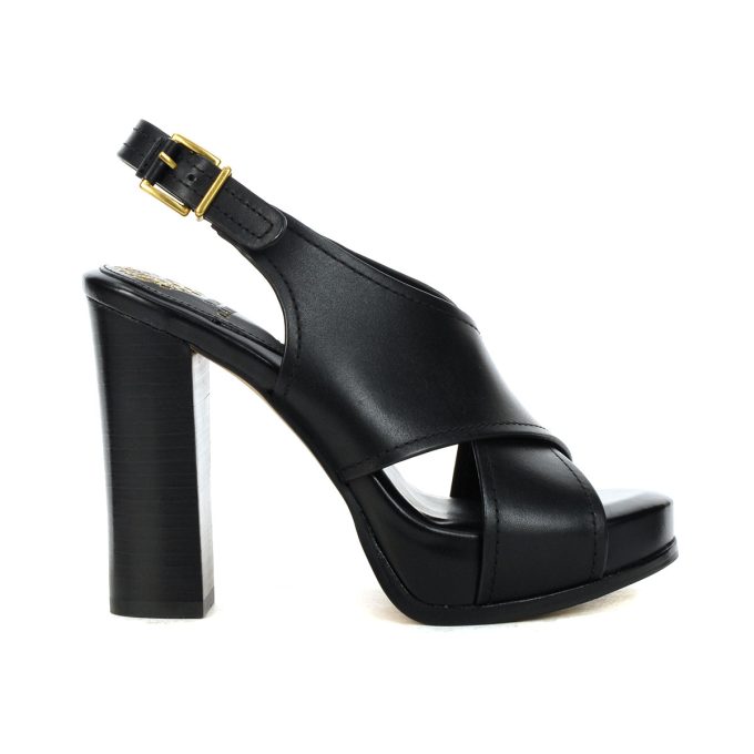 Vince Camuto Chlea Black Leather Heeled Sandals