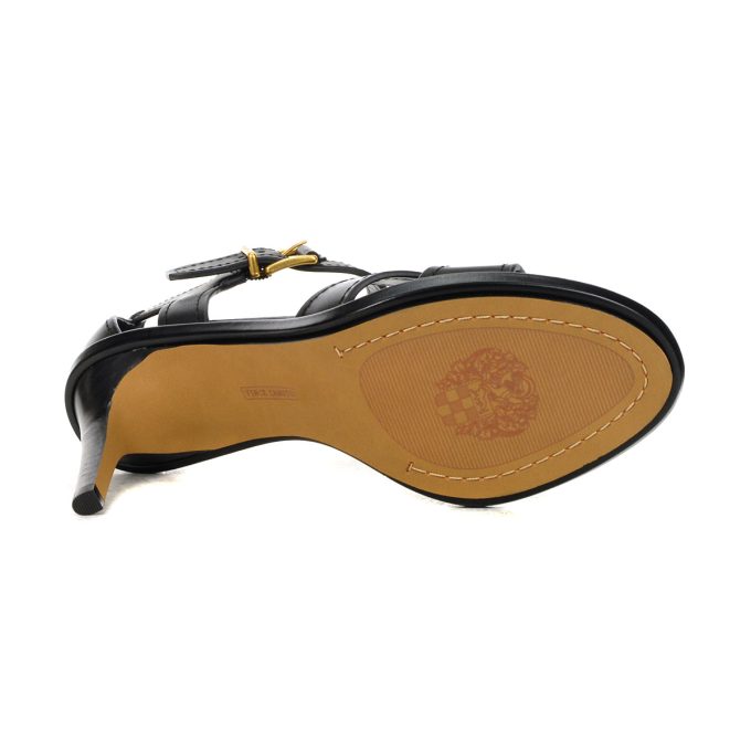 Vince Camuto Faraz Black Leather Heeled Sandals - Image 4