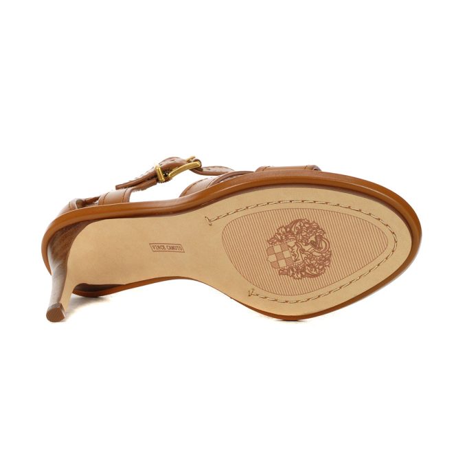 Vince Camuto Faraz Caramello Leather Heeled Sandals - Image 4