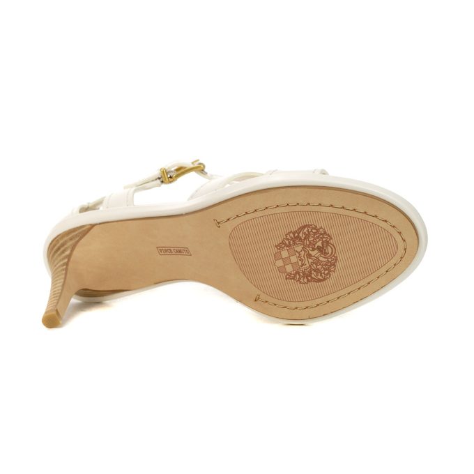 Vince Camuto Faraz Coconut Cream Leather Heeled Sandals - Image 4