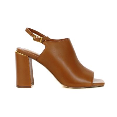 Vince Camuto Haliza Caramello Leather Block Heel Sandals