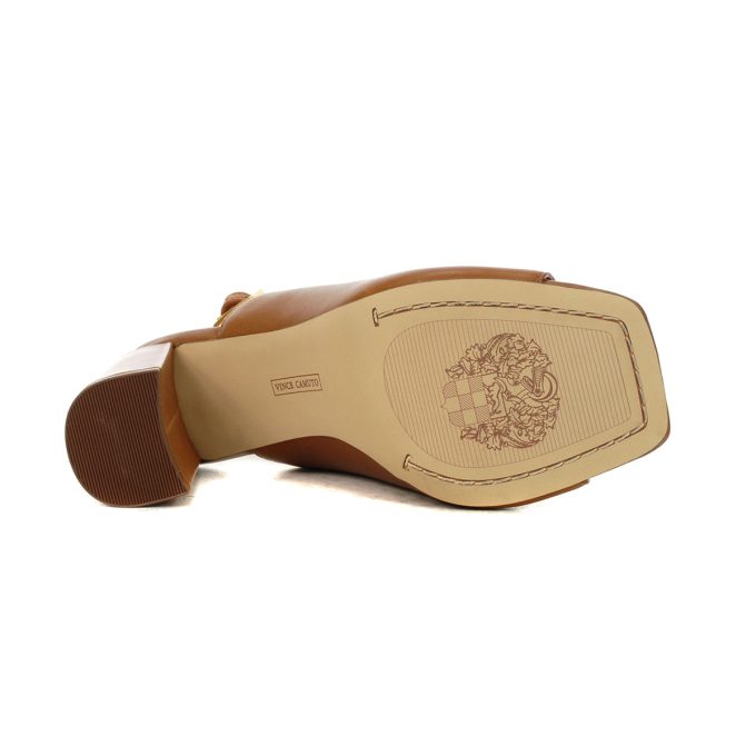 Vince Camuto Haliza Caramello Leather Block Heel Sandals - Image 4