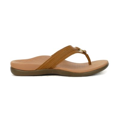 Vionic Women's Tide Aloe Mocha Leather Sandals 10010887904