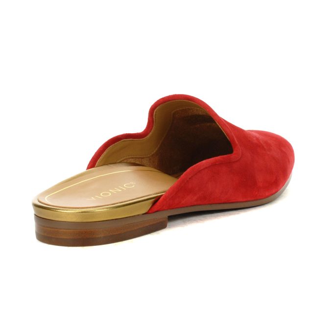Vionic Women's Willa Mule Red Suede Slip-On Loafers - Image 3