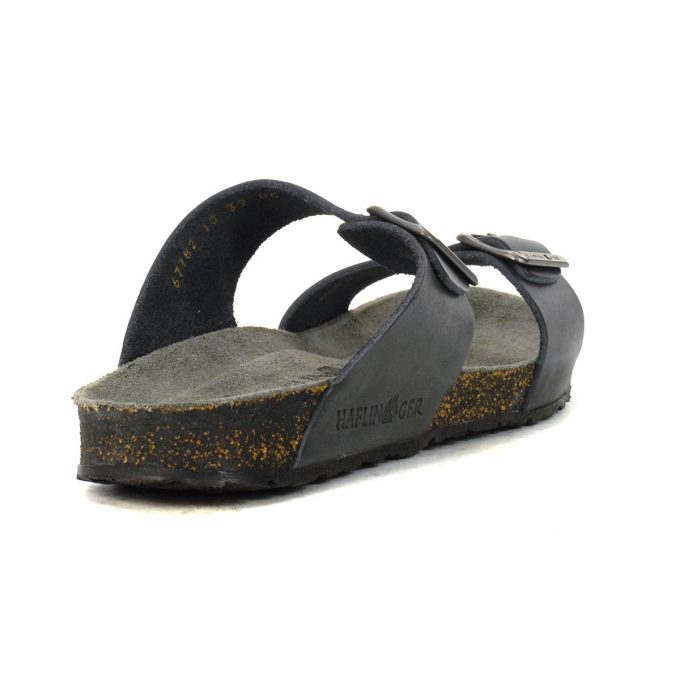 Haflinger Unisex Andrea Unlined Graphite Leather Sandals 819013.GRAPHITE - Image 3
