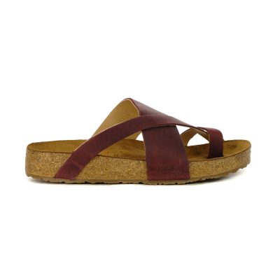Haflinger Unisex Jackie Bordeaux Leather Sandals 819418.BORDEAUX