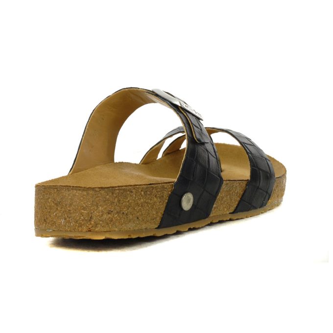 Haflinger Unisex Juno Nero Leather Sandals 819079.NERO - Image 3