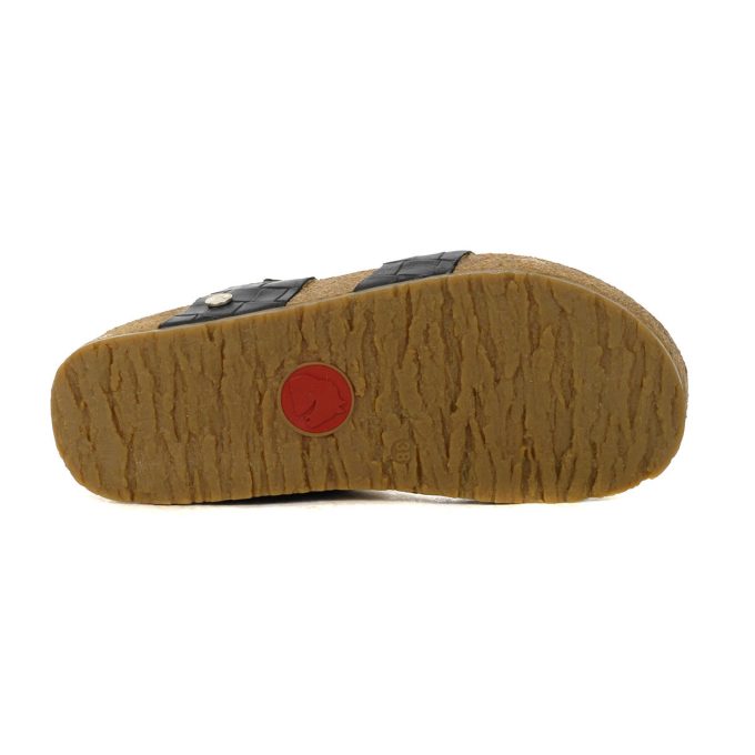 Haflinger Unisex Juno Nero Leather Sandals 819079.NERO - Image 4
