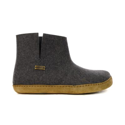 Haflinger Unisex Emils Grey Slipper Booties 231002.GREY