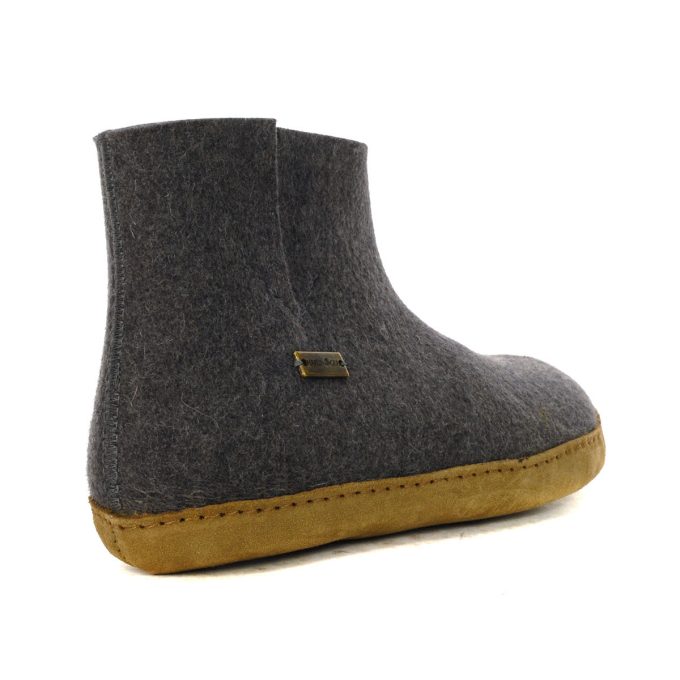 Haflinger Unisex Emils Grey Slipper Booties 231002.GREY - Image 3