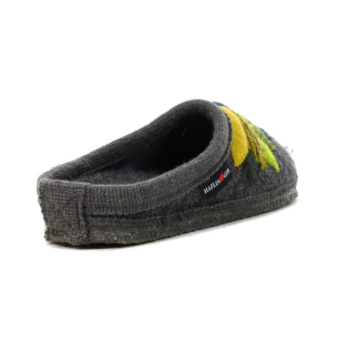 Haflinger Unisex Flower Power Grey Slipper 613122.GREY - Image 3